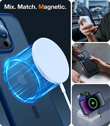 TORRAS Magnetic Guardian Designed for iPhone 14 Pro Max Case, [Military Grade Drop Tested] [Compatible with MagSafe] Slim Frosted Case for iPhone 14 Pro Max Phone Case (6.7") Blue - Image 2