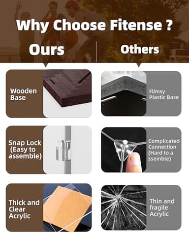 Fitense Basketball Display Case Acrylic Clear, UV Protected Basketball Stand Box Full Size with Solid Wood Base, Soccer Display for Autographed Standard NBA WNBA Ball Memorabilia Keepsake, Ideal Gift - Image 6