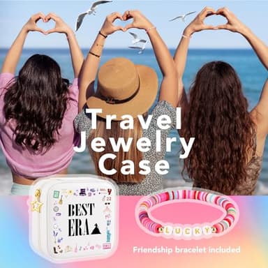 Trinchic Travel Jewelry Case, Small Jewelry Box with Friendship Bracelet, Taylor Merch Gift for Girls Daughter Sister Friends, Graduation Birthday Gift, Eras - Image 7