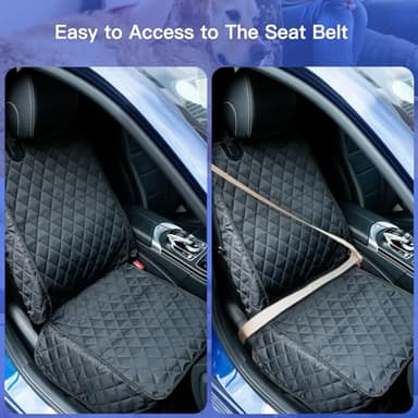 PETICON Front Seat Cover 2 Pack, Full Protection Dog Car Seat Cover with Side Flaps, Nonslip Scratchproof Captain Chair Seat Cover Fits for Cars, Trucks, SUVs, Jeep, Black - Image 6