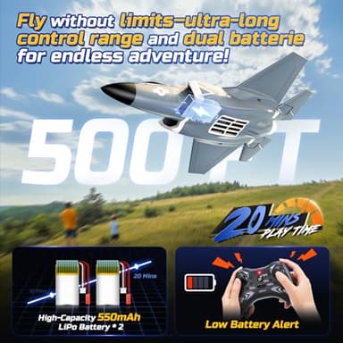 DEERC F35 4 Channel Brushless RC Plane for Adults Remote Control Airplane EDF Fighter Jet,2.4GHz 6-axis Gyro Stabilizer EPP RTF Hobby Glider Aircraft Plane Easy to Fly for Advance Player - Image 6
