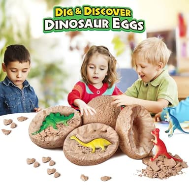 Dino Eggs Dig Kit, 12 Pack Dinosaur Eggs Excavation Science Experiments Kits for Kids 4-12, Easter Basket/Stocking Stuffers, Toys for 3+ 4 5 6 7 8 9 10 Year Old Boys Girl - Image 2