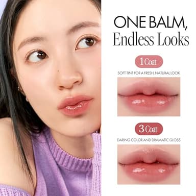 Glasting Melting Balm - Includes QR Code Setup Guide - High Shine, Hydrating Tinted Lip Balm - Buildable Gloss & Vegan Formula - Korean Glossy Lip Balm with Shea Butter 0.12 oz (#06 Kaya Fig) - Image 3
