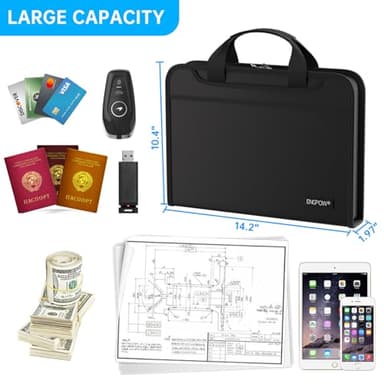 ENGPOW Accordion File Organizer,Fireproof Expanding File Folder with Multi Pockets,13 Pockets Document Organizer with Handle & Labels,Portable Home Travel Safe Storage for Letter A4 Files and More - Image 6