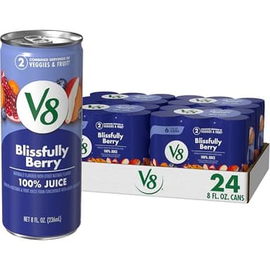 V8 Blissfully Berry 100% Fruit and Vegetable Juice, 8 fl oz Can (24 Pack) - Image 1