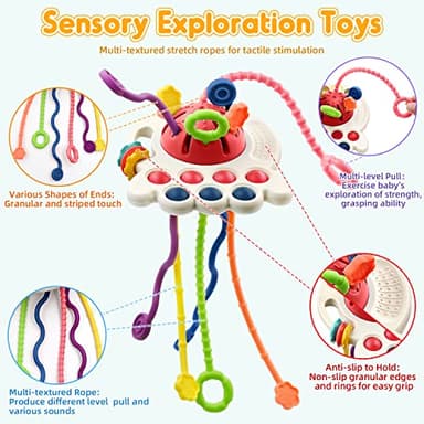AiTuiTui Sensory Toddler Travel Toys for 1 2 Year Old Boy Girl Birthday Gift, Soft Silicone Baby Teething Fidget Educational Learning Toys for Infant 6 9 12 18 Months - Image 2
