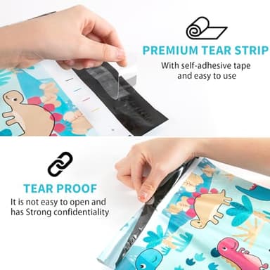 Oududianzi Poly Mailers 10x13, 100PCS Shipping Bags, Mailing Bags, Packaging Bags, Mailers Poly Bags, Polymailer Shipping Envelopes for Small business - Dinosaur - Image 4