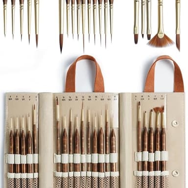 Artify Extreme Detail Paint Brushes, Miniature Brush Set for Models, 20pcs Small Paint Brushes for Detail Painting with Handbag, Ultra Fine Bristle for Fine Detailing - Image 1