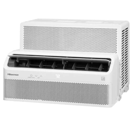 Hisense 8,000 BTU Smart Inverter Window Air Conditioner Easy Install Bracket, Up to 350 Sq Ft, Ultra-Slim Profile, 3 Speed, 700W, 4‑Way Air Direction HLAW0825TW (Renewed) - Image 1