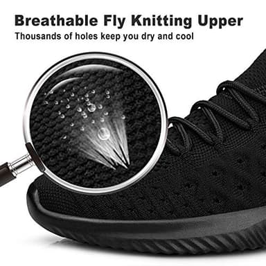 Feethit Mens Slip On Walking Shoes Lightweight Breathable Non Slip Running Shoes Comfortable Fashion Sneakers for Men Black Size 10.5 - Image 3