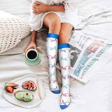 Bluemaple 6 Pack Copper Compression Socks for Women and Men Circulation-Best Support for Medical, Running,Nursing,Athletic - Image 3