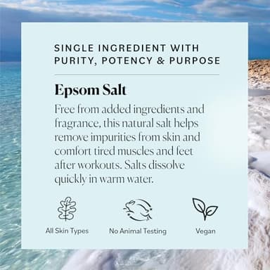 Sky Organics - Epsom Salt Bath Soak, 5 lbs - Magnesium Sulfate USP - 100% Pure, Medium Grain - Unscented - Soaking Bath Salts - Resealable Bag - Natural, Vegan & Cruelty Free - Self Care - Bath & Feet - Image 5