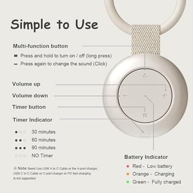 Portable Sound Machine for Baby Kids | White Noise | Sleep Soother | 16 Soothing Sounds | Timer | Memory Function | 30H | Shush | Travel | Registry Gift | Newborn Essentials | Extended Battery Edition - Image 7