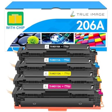 206A Toner Cartridges 4 Pack: M283fdw 206X Set Compatible Replacement for HP 206A 206X Color Laserjet Pro MFP M283fdw M283cdw M255dw M282 M283 M255 Printer High Yield Ink (Black Cyan Yellow Magenta) - Image 1