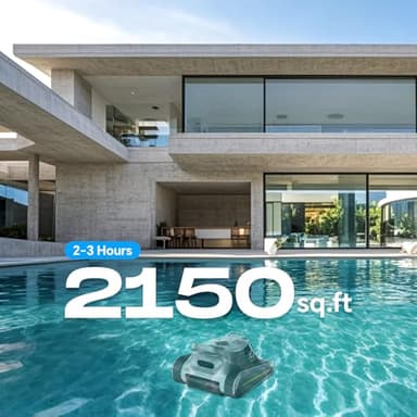 Cordless Robotic Pool Cleaner -Pool Vacuum 180W Brushless Motor, 45,000Pa Suction, Wall Climbing, Sonar Navigation, 3 Modes Automatic Pool Robot for Inground & Above-Ground Pools Up to 2150 Sq. Ft. - Image 4