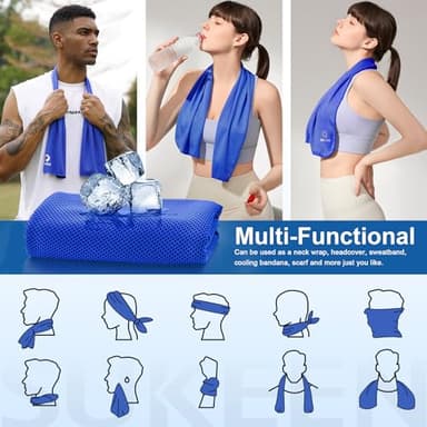 Sukeen Cooling Towels 6 Pack (40"x12"), Cooling Towels for Neck and Face, Quick Dry Sport Camping Cooling Towel, Cold Towel for Hot Weather - Image 5