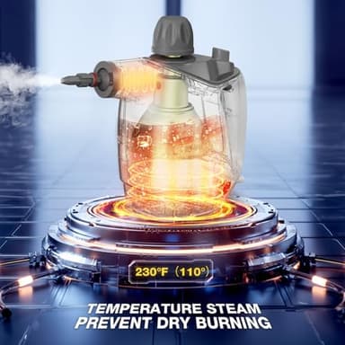 Handheld Steam Cleaner, Steam Cleaner with 16 PCS Accessory & Safety Lock, 500ML Large Capacity Natural Surface Steam for Cleaning, Multipurpose Steam Cleaner for Home, Car, Bathroom, Grease(White) - Image 2
