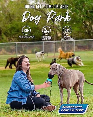 Lesotc Dog Water Bottle, Portable Water Dispenser with Bowl, Leak Proof Pet Travel Squeeze Bottle, Puppy Essentials Dog Stuff Accessories for Outdoor Walking, Hiking, Camping - Image 3