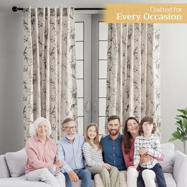 Maison d' Hermine Curtains for Living Room 100% Cotton 96 inch Length One Panel Light Filtering Curtains for Bedroom Windows with Rod and Loop Pockets Drapes (Turin, 50" W x 96" L) - Image 5
