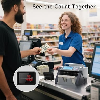 Money Counter Machine Pro 2.0 Dual-Motor, Dollar Euro MT/UV/MG/IR/DD/DBL/HLF/CHN，Cash Counter Machine with Value Add Batch Modes (LCD Display) - Image 7