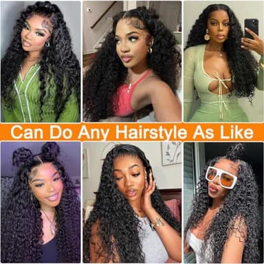 WPPIKK Wear and Go Glueless Wigs Human Hair Pre Plucked Pre Cut Brazilian Deep Wave Lace Front Wigs Human Hair 4x4 Lace Closure Wig for Black Women Glueless (30 Inch) - Image 4