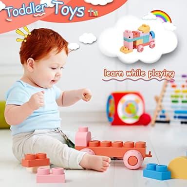 Top STEM Soft Building Block Sets for Kids Aged 18 months to 6 years old.Mega Building Blocks for preschool.Large Construction Block Toys for Toddler to Improve Imagination、Creativity、Hands-on Ability - Image 2