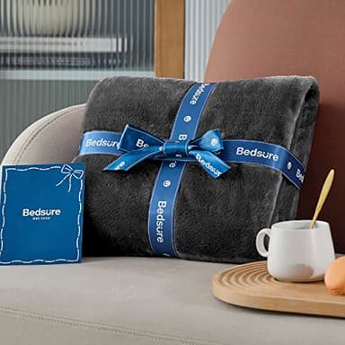 Bedsure Fleece Blanket Twin Size Dark Grey - 300GSM Lightweight Plush Fuzzy Cozy Soft Warm Blanket for Bed, Sofa, Couch, Travel, Camping, 60x80 inches - Image 6