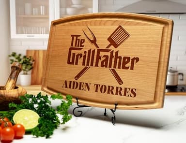 Personalized Wooden Grilling Board – Custom BBQ Gift for Men: Dad, Husband, Grandpa, Father-in-Law or Him – Birthday, Anniversary, Father’s Day or Christmas – Great Gift Idea for Men Who Love Grilling - Image 8