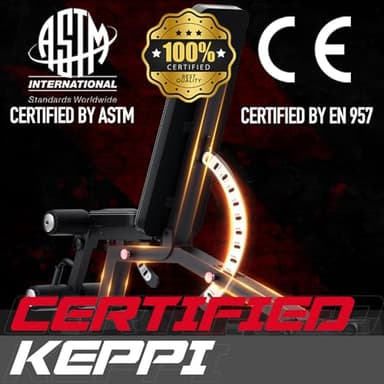 Keppi 1200LB Weight Bench, Heavy Duty Bench1000 PRO Adjustable Workout Bench Press Set for Home Gym Strength Training, Removable Foot Catch for Incline Flat Decline Sit Up Bench for Full Body Fitness - Image 5