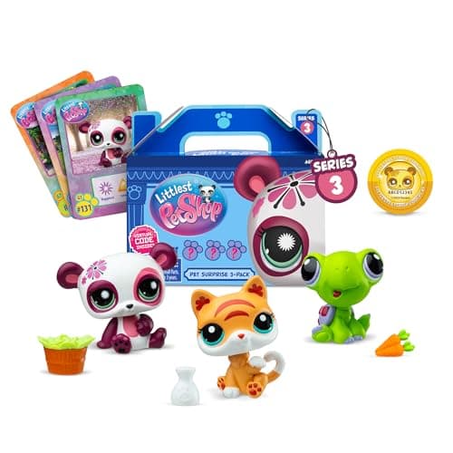 Littlest Pet Shop - Pet Surprise 3-Pack - Series 3, Gen 7 Authentic LPS Bobble Head Toy Figure, Collectible Toy Animal, Ages 4+ - Image 1