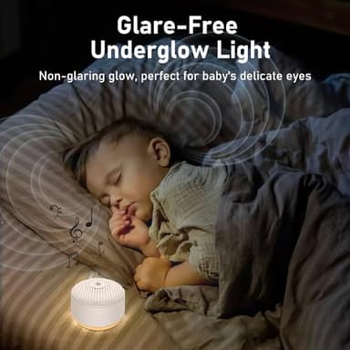 Portable Sound Machine & Night Light, White Noise Sound Machine for Baby & Adults with 12 Selected Sounds - Rechargeable, Memory Function, Timer - Sleep Soother, Home & Travel, Light Khaki - Image 3
