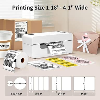 JADENS Bluetooth Thermal Label Printer, 4x6 Wireless Label Printer for Shipping Packages, Support Android, iOS, Mac OS, and Windows, Widely Used for Amazon, Ebay, Shopify, Etsy, USPS - Image 4