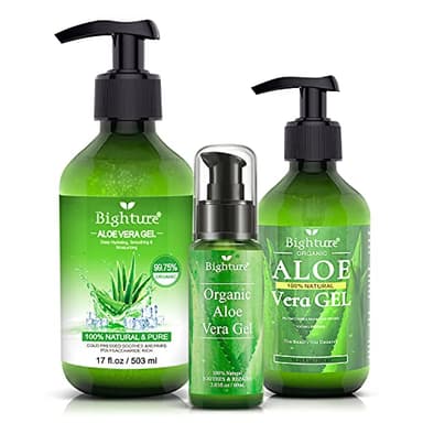 BIGHTURE Aloe Vera Gel for Face - Organic Aloe Vera Gel from 100 Percent Pure Aloe Vera Use to Skin Sunburn Relieve, Soothing and Firming - Image 5