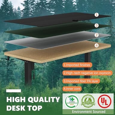 Monomi Electric Height Adjustable Standing Desk, 48x24 Inches, Ergonomic Home Office Sit/Stand Up Desk (Black Steel Frame/Black Top) - Image 8