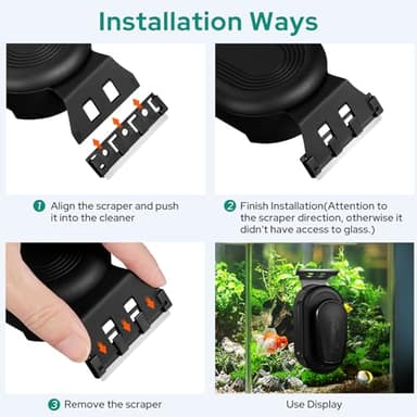 KEDSUM Aquarium Glass Cleaner, Fish Tank Glass Cleaner Algae Scraper Brush, Floating Magnet Cleaning Scrubber Tool with Handle Design - Image 2