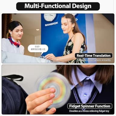 Translation Earbuds Real Time – AI Language Translator & Bluetooth Headphones with Fidget Spinner, 150+ Languages, Offline Mode, 0.5s Response for Travel, Business, Learning - Image 7