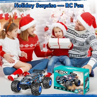 BIFYTON Remote Control Car, 1:18 Scale Rc Cars, All-Terrain RC Truck with LED Light, 20KM/H, Rechargeable, 2WD, 2.4GHz, Sturdy PVC Shell, Remote Control Truck for Boys 4-7 8-12, Beginner - Image 9