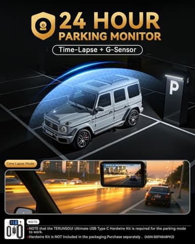 TERUNSOUl 4K+4K Dash Cam Front and Rear, Free 128GB Card Included, 5.8GHz WiFi Dash Camera for Cars, Built-in GPS, G-Sensor, 170°Wide Angle, 3" IPS Screen, 24H Parking Mode, Support 512GB Max - Image 8