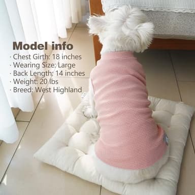KYEESE 2Pack Waffle Dog Shirts Stretchy T-Shirts Lightweight Tank Top Sleeveless Striped Vest Breathable Pet Tee, XX-Large, Pink+Striped - Image 6