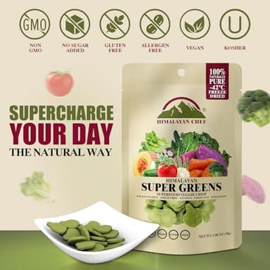 Himalayan Chef Superfood Veggie Crisp 30g each Freeze-Dried Super Greens Snack 30+ Organic Green Veggie Mix Protein-Rich, Nutrient-Packed, Gluten-Free - Image 7