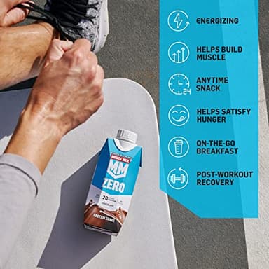 Muscle Milk Zero Protein Shake, Chocolate,20g Protein, Zero Sugar, 100 Calories, Calcium, Vitamins A, C & D, 4g Fiber, Energizing Snack, Workout Recovery, Packaging May Vary,11.16 Fl Oz (Pack of 12) - Image 5