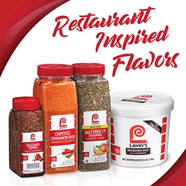Lawry's Salt Free 17 Seasoning, 10 oz (Pack of 6) - Six 10 Ounce Containers of 17 Seasoning Spice Blend Including Toasted Sesame Seeds, Turmeric, Basil and Red Bell Pepper for Seafood Poultry and Beef - Image 8