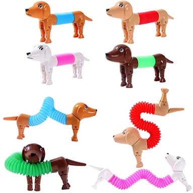 Dog pop Tubes fidgets, Travel Toys for Toddlers 3-5, Sensory Toys for Kids 5-7, fidgets for Kids, Animal pop Tubes, Easter Egg fillers,Easter Basket Stuffers(4 Pack Dog) - Image 8