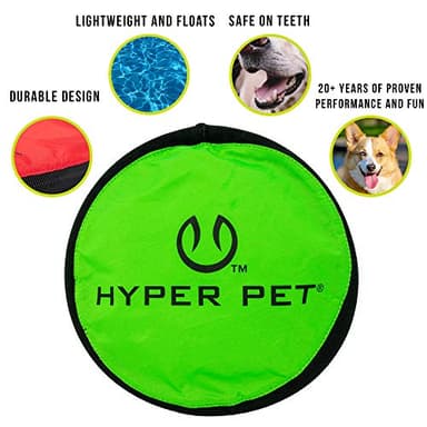 Hyper Pet Flippy Flopper 9" Flying Disc Soft Dog Toy, Floats in Water & Safe on Teeth, for All Breeds, Pack of 5 (Colors May Vary) - Image 5