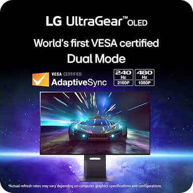 LG ‎32GS95UE 32-inch Ultragear OLED Gaming Monitor UHD 240Hz 0.03ms DisplayHDR True Black 400 AMD FreeSync Premium Pro NVIDIA G-Sync HDMI 2.1 DisplayPort Tilt/Height/Swivel Stand Black - Image 2