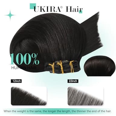 Ukira Brown Real Hair Extensions Clip in Human Hair, 20 Inch 75g 7pcs Dark Brown Hair Extensions Real Human Hair, Soft Ntural Straight Remy Human Hair Extensions Clip ins for Women - Image 3