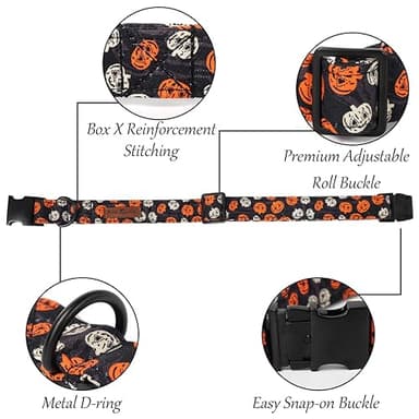 Lionet Paws Halloween Dog Bowtie Collar - Cute Cotton Adjustable Fall Dog Collar with Bowtie for Small Medium Large Dog Girl Boy Gift, XL, Neck 16-26in - Image 2