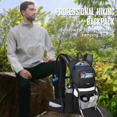 N NEVO RHINO Hydration Backpack, 18L Multipurpose Hiking Backpack with 3L Water Bladder, Water Backpack Insulated Hydration Pack Ideal for Hiking and Cycling - Image 4