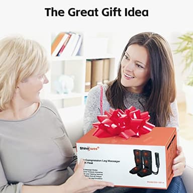 SHINE WELL Leg Massager for Circulation and Pain Relief, Leg Compression Massager with 2 Heating Levels 3 Modes 3 Intensities, for Neuropathy Pain, Blood Circulation, and Swelling Legs - Image 6