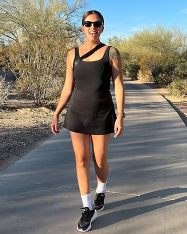 Stelle Women Tennis Golf Skirts High Waisted with Inner Shorts for Athletic Workout Sports Skorts Running Pickleball (BK, M) Black - Image 3